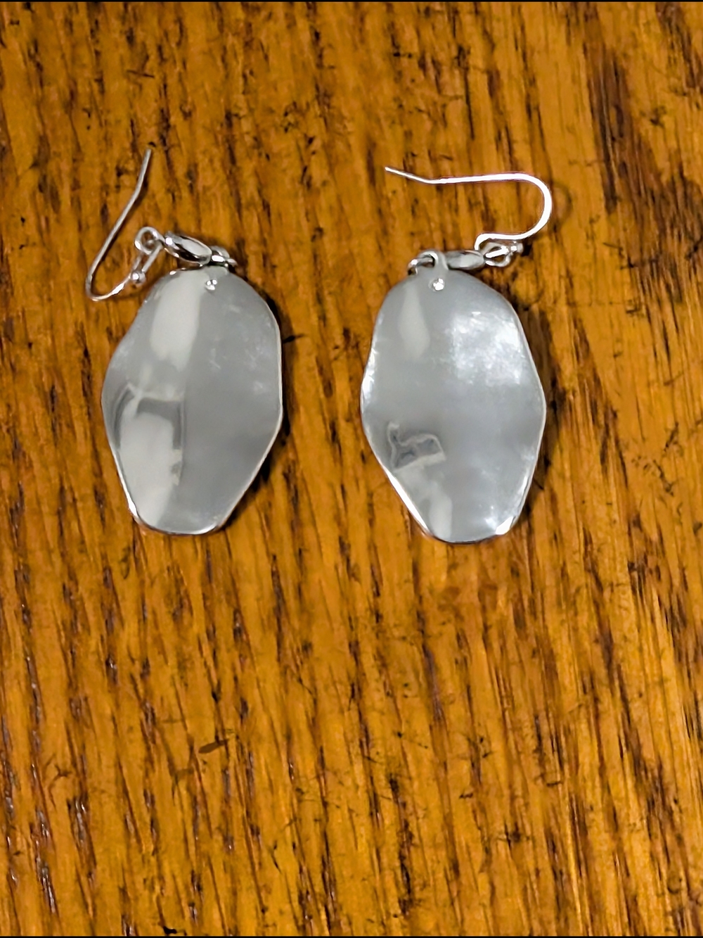 Silver-Tone White Resin Drop Earrings - Women's Jewelry